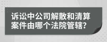 诉讼中公司解散和清算案件由哪个法院管辖？