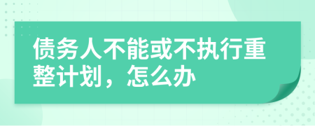 债务人不能或不执行重整计划，怎么办