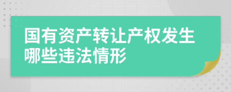 国有资产转让产权发生哪些违法情形