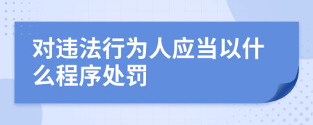 对违法行为人应当以什么程序处罚