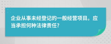 企业从事未经登记的一般经营项目。应当承担何种法律责任?