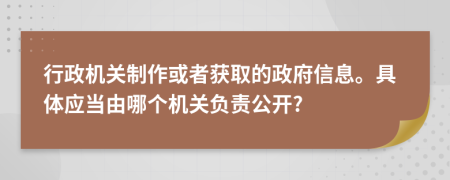 行政机关制作或者获取的政府信息。具体应当由哪个机关负责公开?