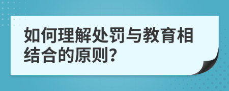 如何理解处罚与教育相结合的原则？