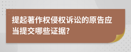 提起著作权侵权诉讼的原告应当提交哪些证据?