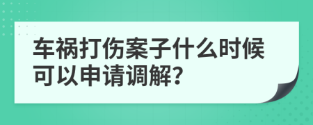 车祸打伤案子什么时候可以申请调解？