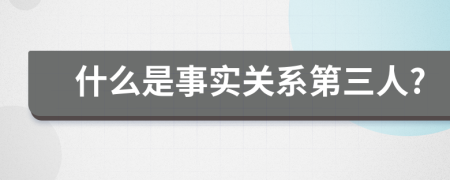 什么是事实关系第三人?