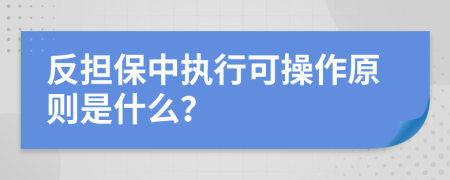 反担保中执行可操作原则是什么？