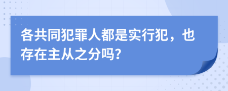 各共同犯罪人都是实行犯，也存在主从之分吗？