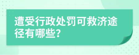 遭受行政处罚可救济途径有哪些？