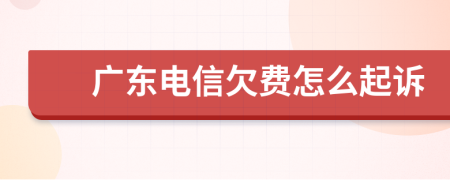 广东电信欠费怎么起诉