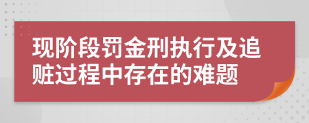 现阶段罚金刑执行及追赃过程中存在的难题
