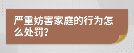 严重妨害家庭的行为怎么处罚？