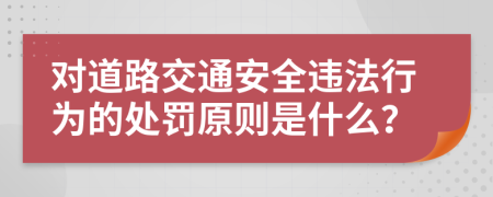 对道路交通安全违法行为的处罚原则是什么？