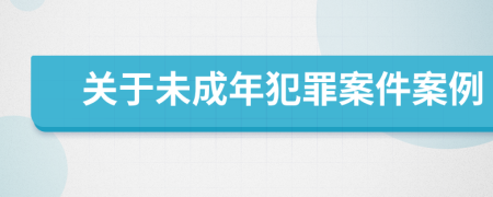 关于未成年犯罪案件案例