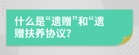 什么是“遗赠”和“遗赠扶养协议？