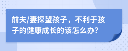 前夫/妻探望孩子，不利于孩子的健康成长的该怎么办？