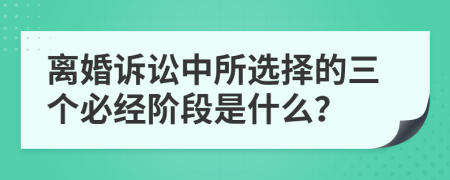 离婚诉讼中所选择的三个必经阶段是什么？