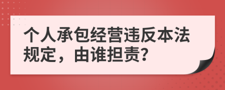 个人承包经营违反本法规定，由谁担责？