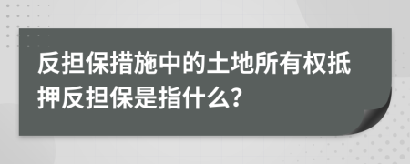 反担保措施中的土地所有权抵押反担保是指什么？