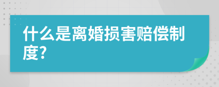 什么是离婚损害赔偿制度?