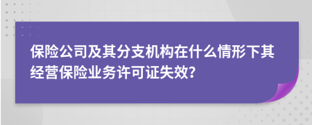 保险公司及其分支机构在什么情形下其经营保险业务许可证失效？