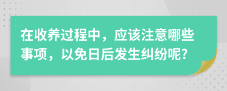 在收养过程中，应该注意哪些事项，以免日后发生纠纷呢?