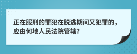 正在服刑的罪犯在脱逃期间又犯罪的，应由何地人民法院管辖？