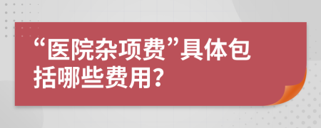 “医院杂项费”具体包括哪些费用？