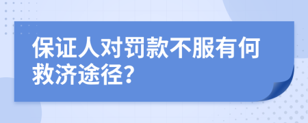 保证人对罚款不服有何救济途径？