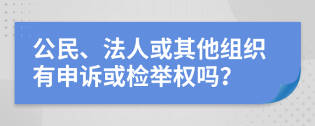 公民、法人或其他组织有申诉或检举权吗？