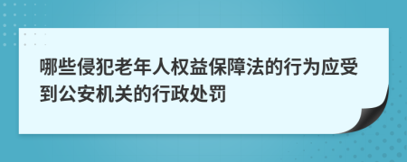 哪些侵犯老年人权益保障法的行为应受到公安机关的行政处罚