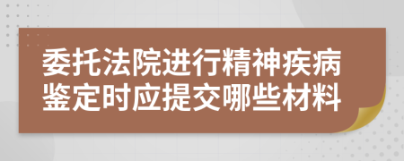 委托法院进行精神疾病鉴定时应提交哪些材料