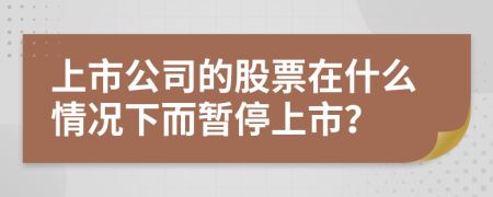 上市公司的股票在什么情况下而暂停上市？