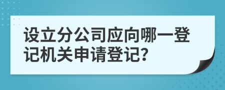 设立分公司应向哪一登记机关申请登记？