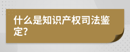 什么是知识产权司法鉴定？