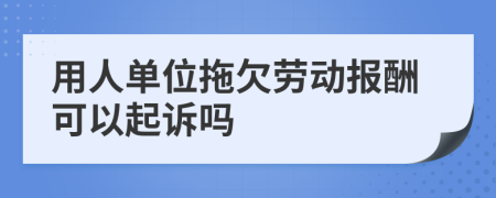用人单位拖欠劳动报酬可以起诉吗