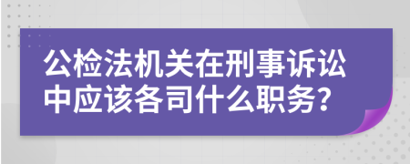 公检法机关在刑事诉讼中应该各司什么职务？
