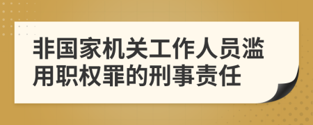 非国家机关工作人员滥用职权罪的刑事责任