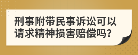 刑事附带民事诉讼可以请求精神损害赔偿吗？