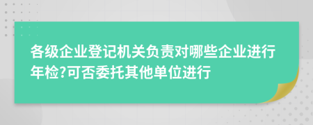 各级企业登记机关负责对哪些企业进行年检?可否委托其他单位进行