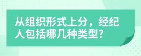 从组织形式上分，经纪人包括哪几种类型?