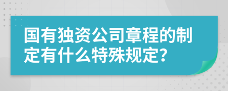 国有独资公司章程的制定有什么特殊规定？