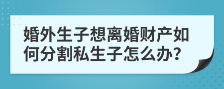 婚外生子想离婚财产如何分割私生子怎么办？