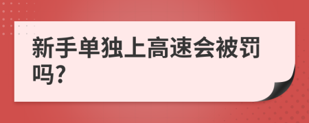 新手单独上高速会被罚吗?