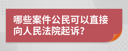 哪些案件公民可以直接向人民法院起诉？