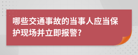 哪些交通事故的当事人应当保护现场并立即报警?