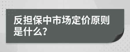 反担保中市场定价原则是什么？