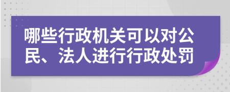 哪些行政机关可以对公民、法人进行行政处罚