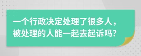 一个行政决定处理了很多人，被处理的人能一起去起诉吗？