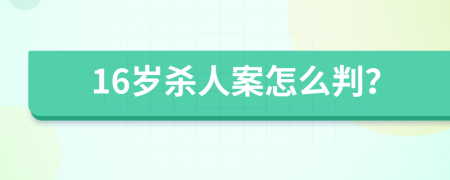 16岁杀人案怎么判？